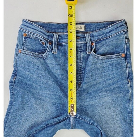 Madewell Size 25X27 Women Cali Demi Boot Blue Denim Embroidered Logo Denim Jeans - Picture 4 of 13